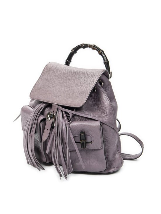 Gucci Bamboo Backpack Tassel Purple Calfskin Leather main image 5